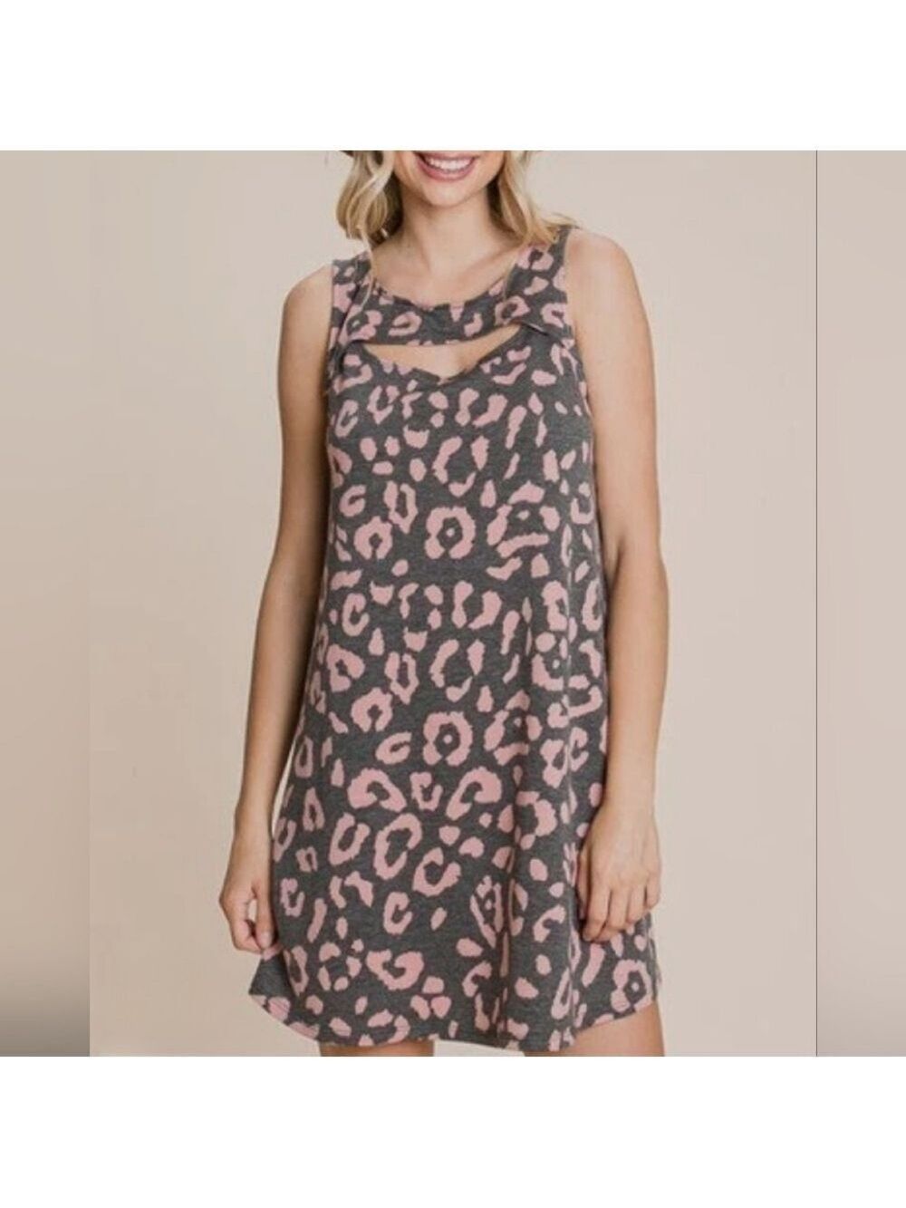 Emerald Animal Print Sleeveless Tunic Dress Small - New Without Tags